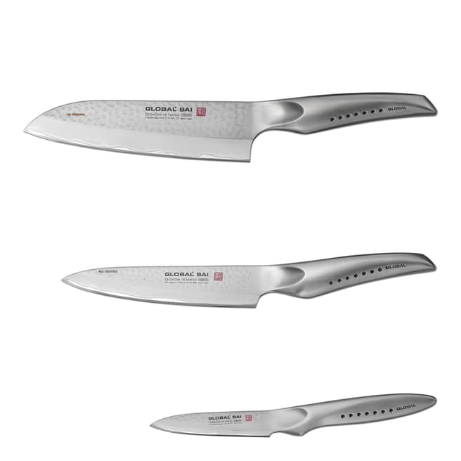 Global Set of 3 Sai Stainless Steel Knives