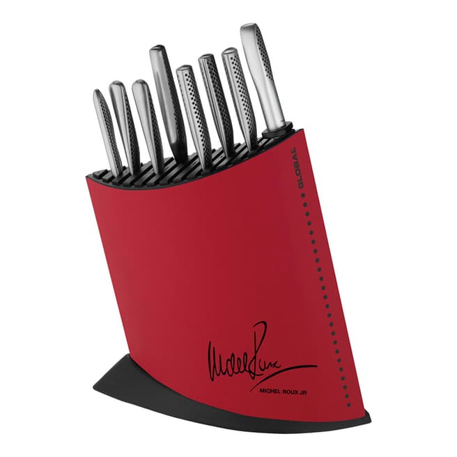 Global 10 Piece Red Knife Block