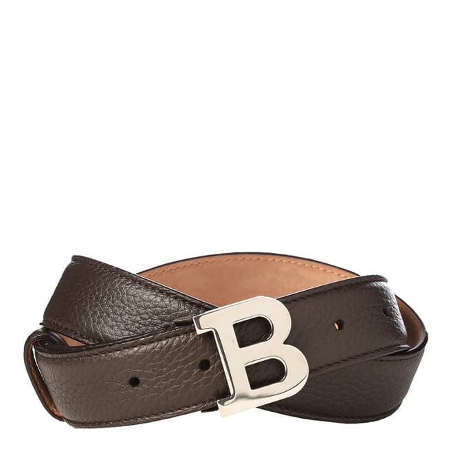 BALLY Ladies Coffee Brown Leather Buckle Belt