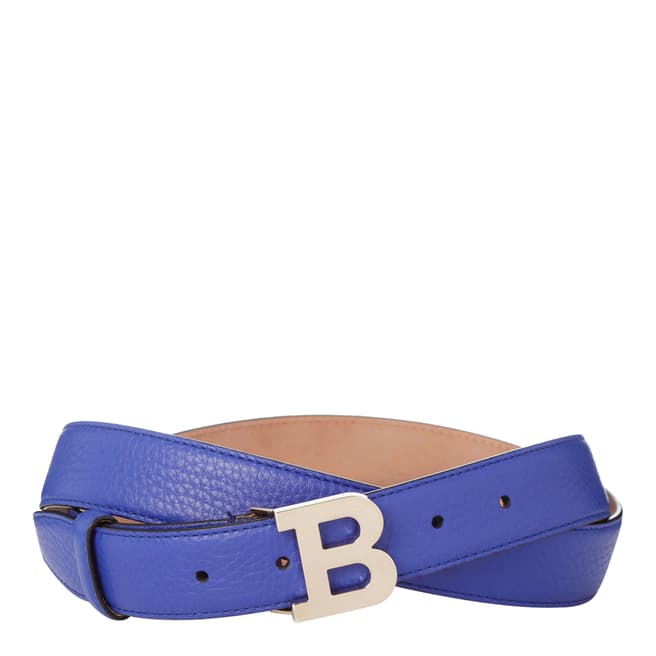 BALLY Ladies Blue Leather 'B' Buckle Belt