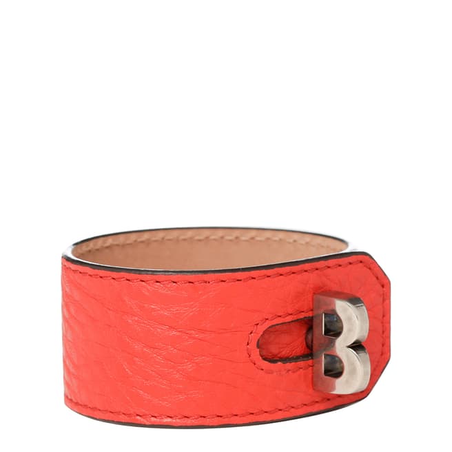 BALLY Ladies Red 'B' Turn Cuff Bracelet