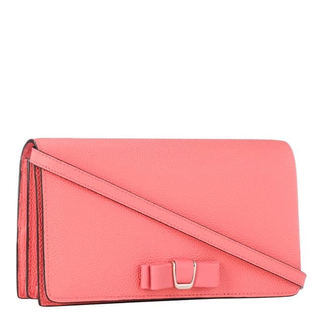 BALLY Ladies Pink Tilson Bow Leather Crossbody Bag