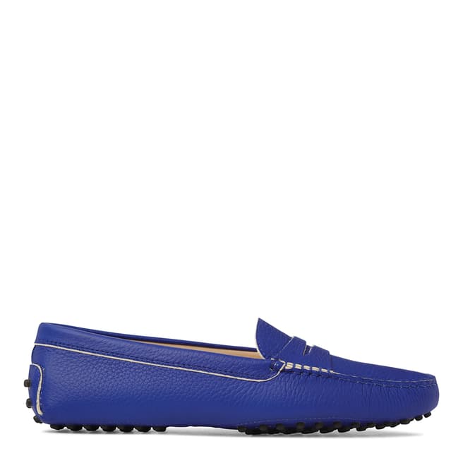 Tod's Womens Blue Leather Gommino Loafers