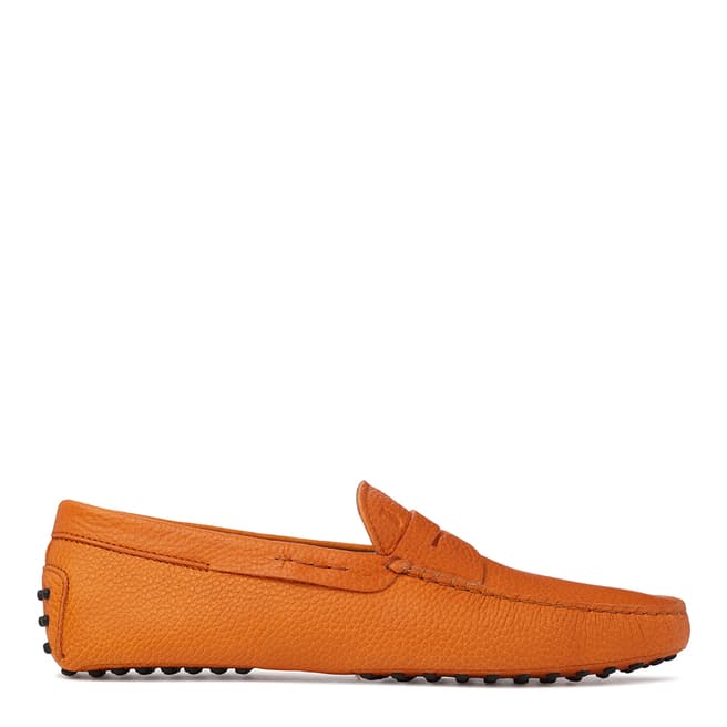 Tod's Men's Orange Leather Gommino Loafers