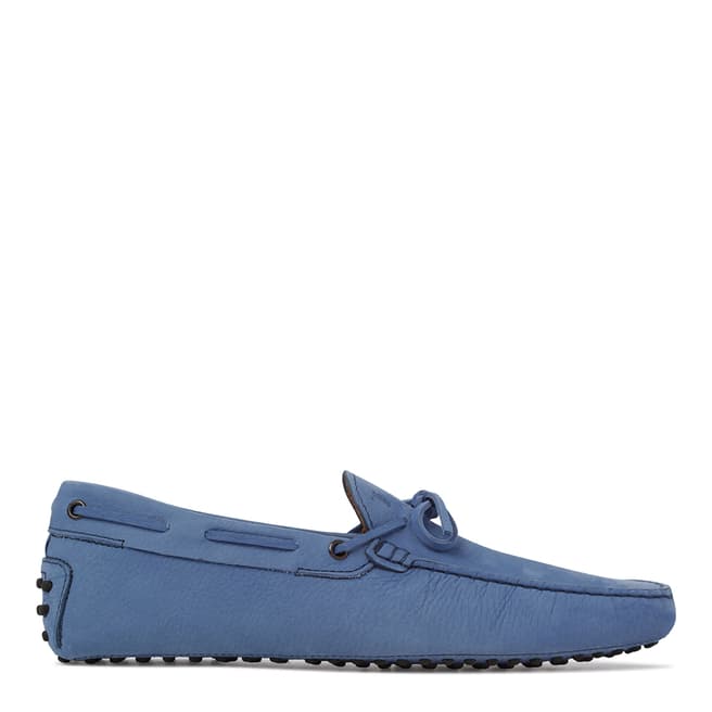 Tod's Men's Light Blue Leather Gommino Moccasins