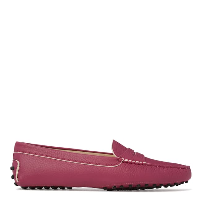 Tod's Womens Pink Leather Gommino Loafers