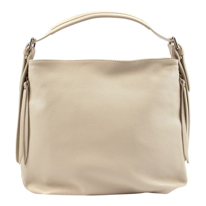 Roberta M Ivory Leather Shoulder Bag