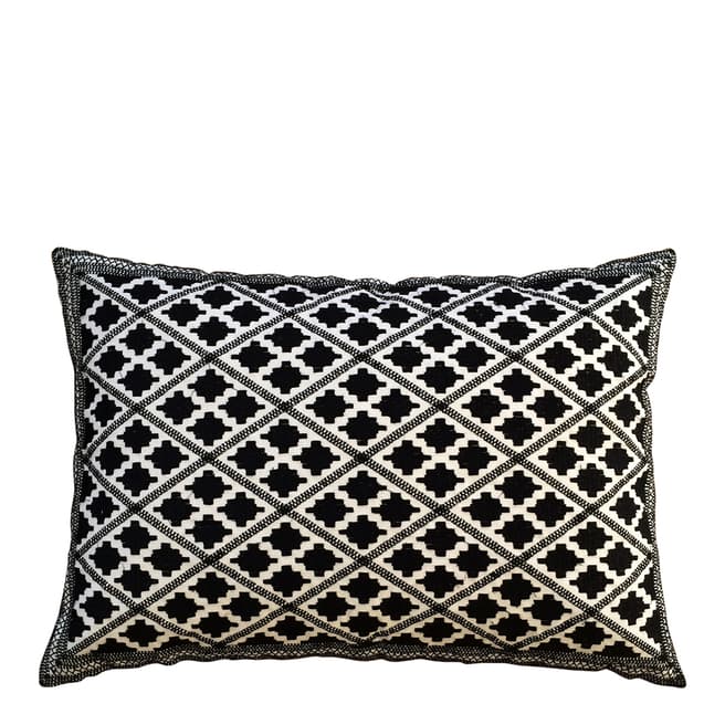 Bombay Duck Timbuktu Diamond Embroidered Cushion Black