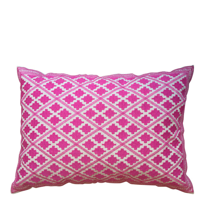 Bombay Duck Magenta Timbuktu Embroidered Cushion 50x30cm