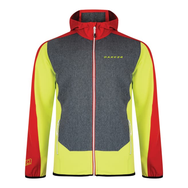 Dare2B Men's Lime/Red/Grey Appertain Softshell Jacket