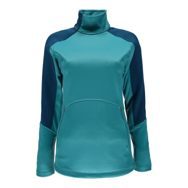 Spyder Women's Turquoise Bandita Half Zip Stryke Sweater
