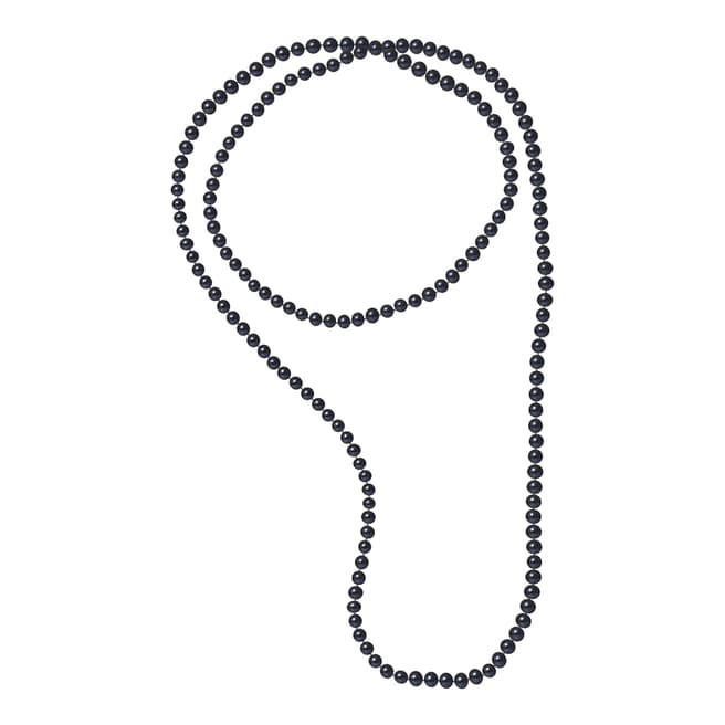 Perlinea Pearls Black Freshwater Pearls Necklace 7-8 mm, Chain Length 120 cm