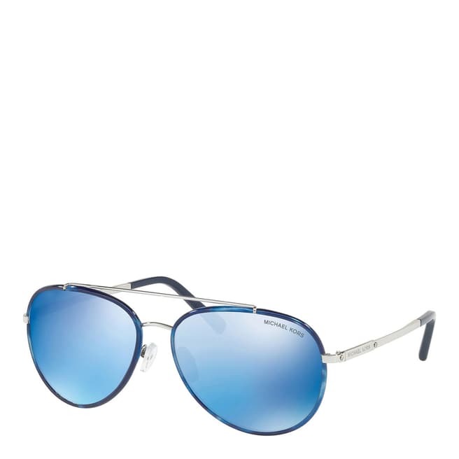 Michael Kors Women's Silver / Grey with Blue Mirror Effect Sunglasses 59mm
