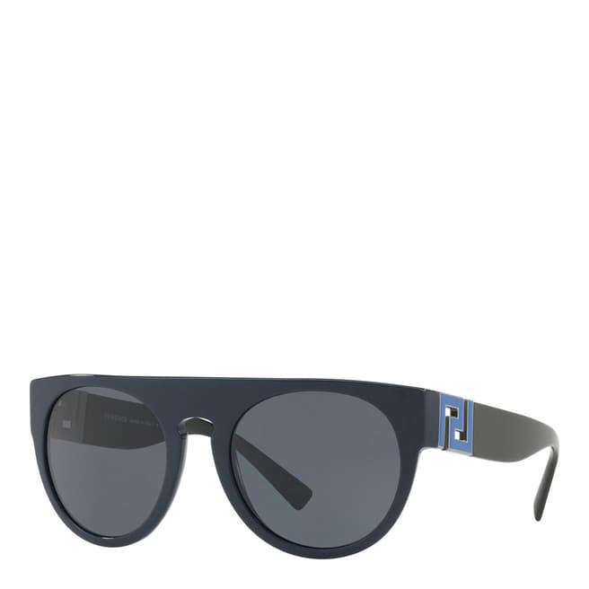 Versace Men's Dark Blue/Shiny Black Sunglasses 55mm