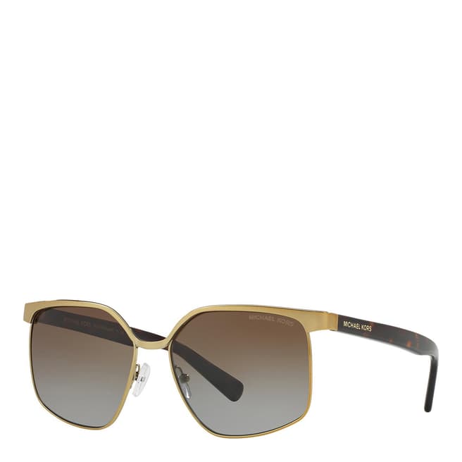 Michael Kors Women's Gold Brown Havana Pale Gold / Brown Sunglasses
