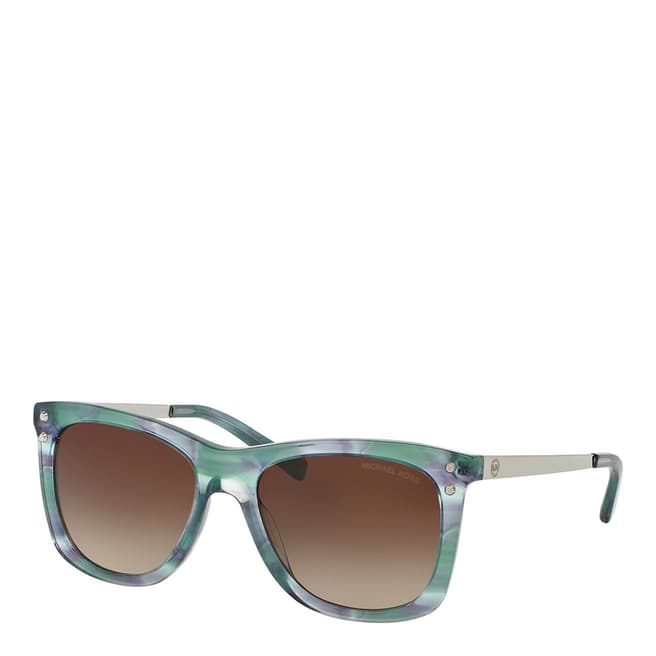 Michael Kors Women's Green Tea Floral / Brown Blue Sunglasses 54mm