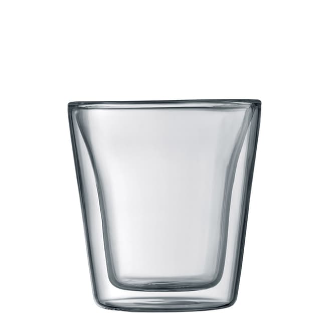 Bodum Canteen Set of 6 Twin Walled 0.1L Glasses, Clear