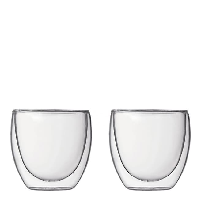 Bodum Pavina Set of 2 Small Double Wall Glasses, Clear