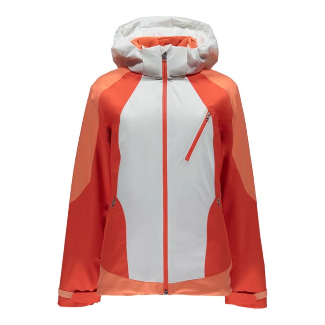 Spyder Women's White and Coral Amp Jacket