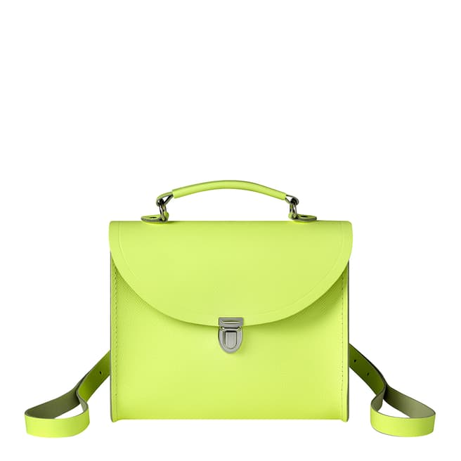 The Cambridge Satchel Company Neon Yellow Saffiano Leather Poppy Backpack