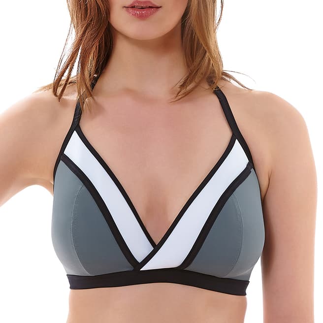 Freya Grey/Black Bondi Soft Triangle Bikini Top