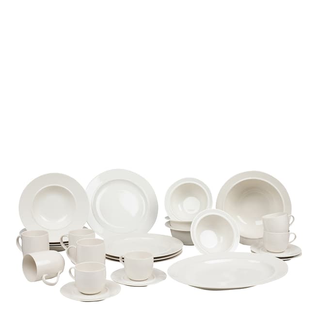 Alessi La Bella Tavola Porcelain 4 Place Setting Dining Set with Serving Bowl & Serving Platter
