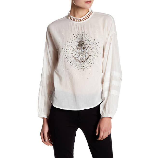 Free People White Heart Of Gold Blouse
