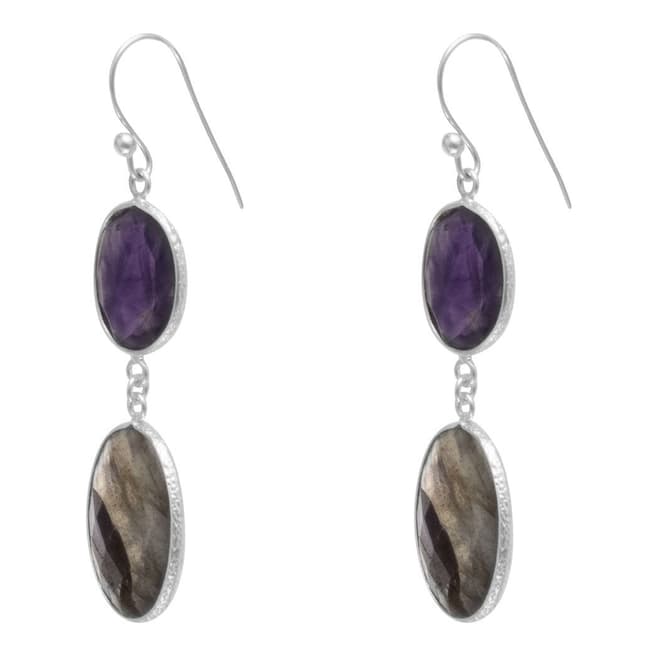 Alexa by Liv Oliver Amethyst and Labradorite Drop Earrings
