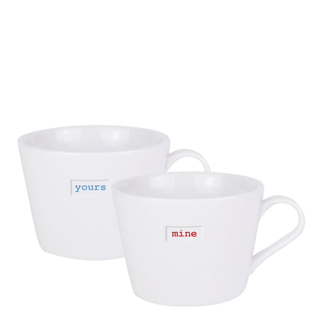 Keith Brymer Jones Set of 2 Yours/Mine Mini Bucket Mugs, 280ml
