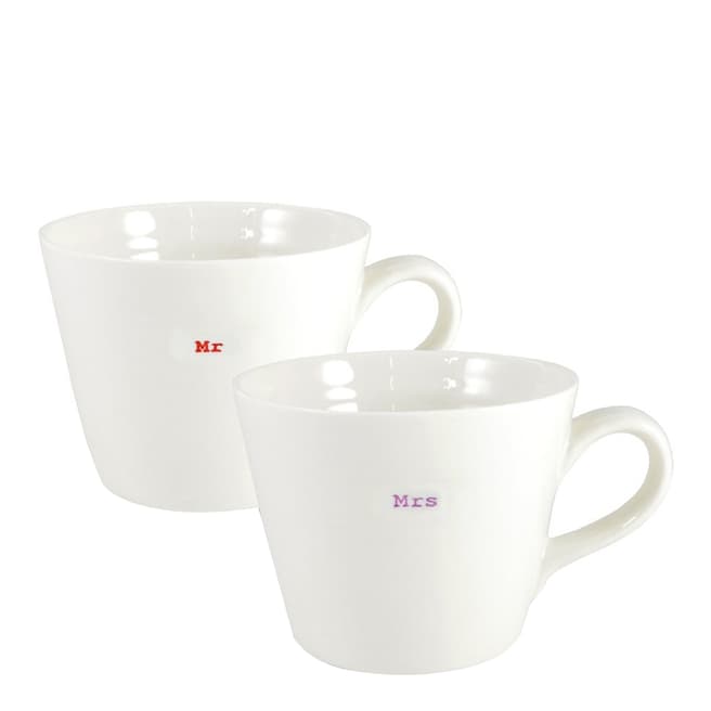 Keith Brymer Jones Set of 2 Standard Mr/Mrs Bucket Mugs, 350ml