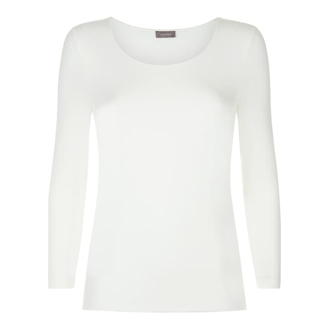 Jaeger Ivory Stretch Jersey Top