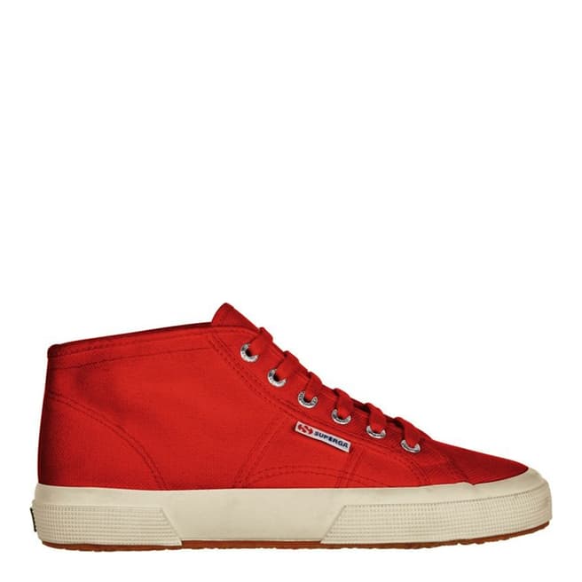 Superga Womens Red Canvas Mid Trainers