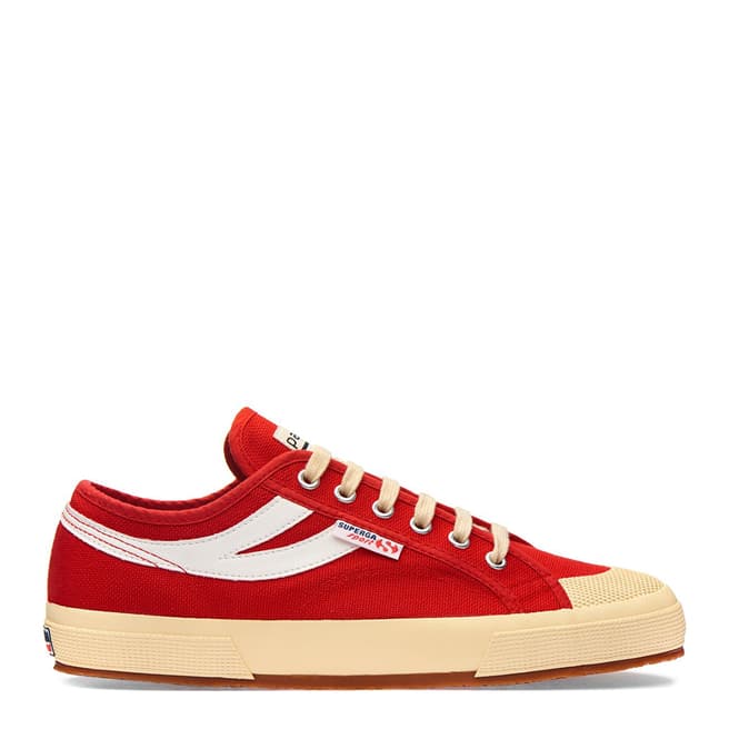 Superga Mens Red/Champagne Canvas Fashion Trainers