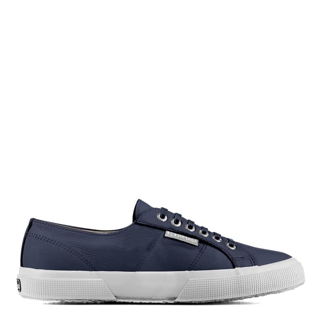 Superga Womens Navy Leather Classic Trainers