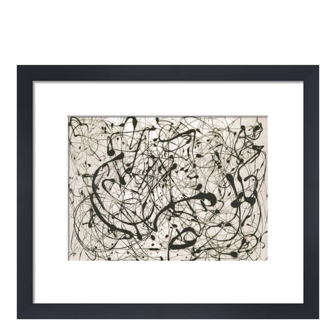 Jackson Pollock Number 14: Gray 36x28cm Framed Print