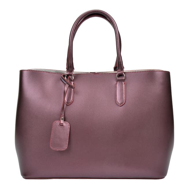 Anna Luchini Wine Red Leather Tote Bag