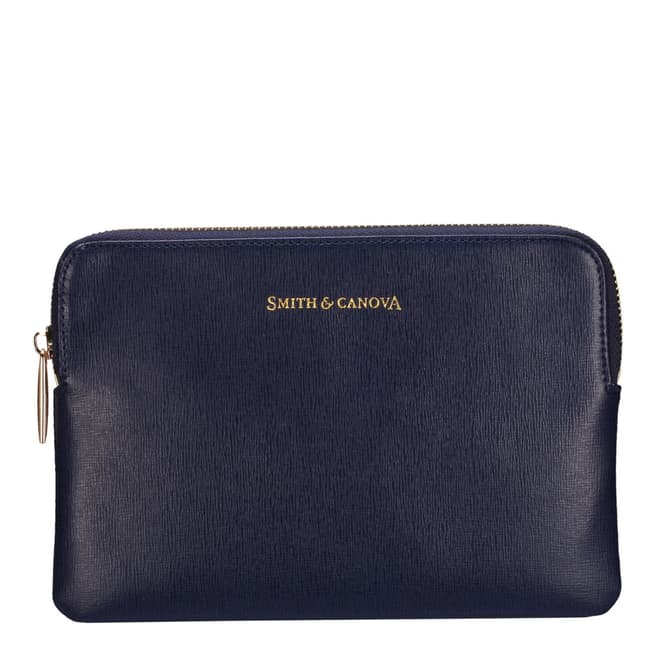 Smith & Canova Navy Leather Zip Top Kindle Cover