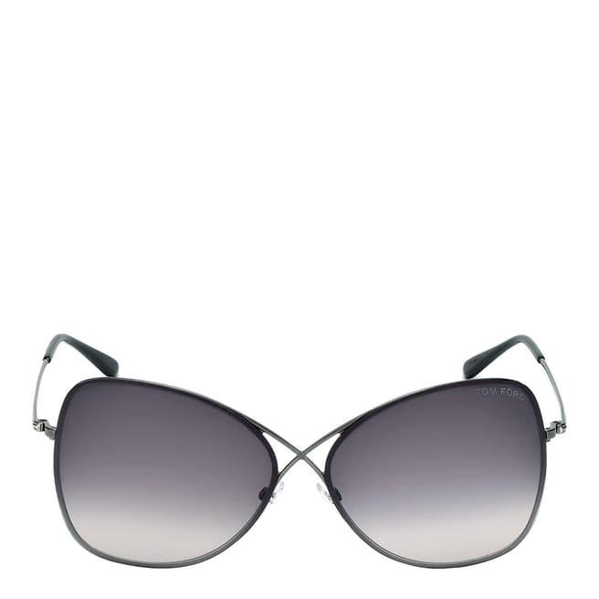 Tom Ford Women's Colette Shiny Gunmetal Mirror Sunglasses 63mm