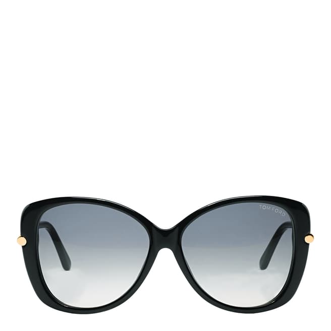 Tom Ford Women's Linda Shiny Black/Graduated Smoke Sunglasses 59mm