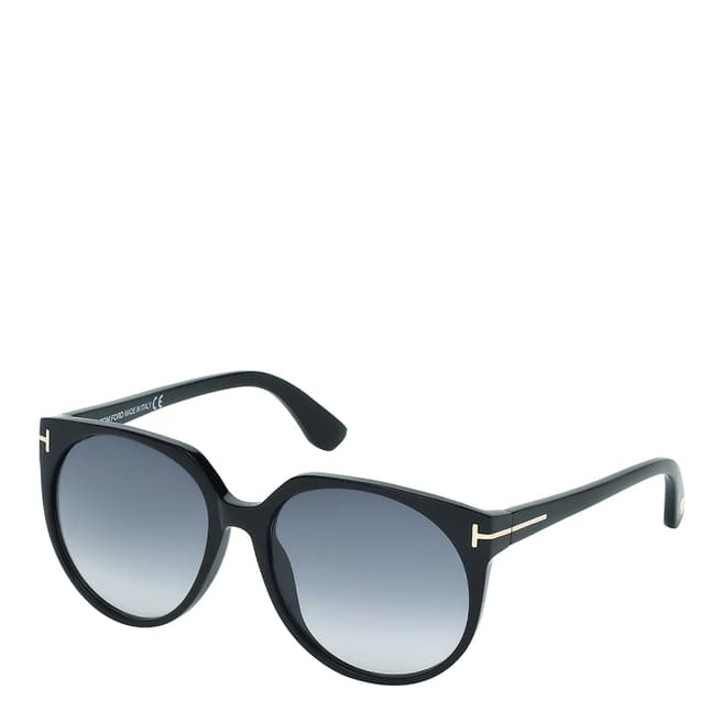 Tom Ford Women's Agatha Polished Black/Graduated Smoke Sunglasses 56mm