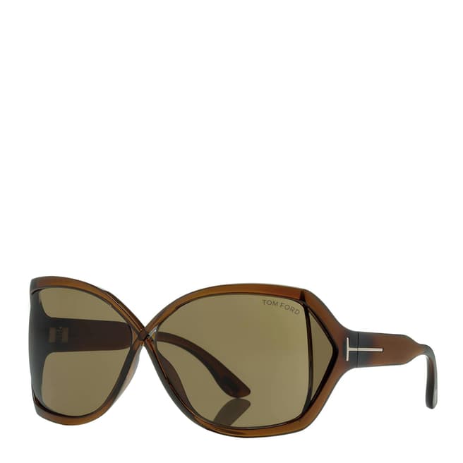 Tom Ford Women's Julianne Shiny Dark Brown Sunglasses 62mm
