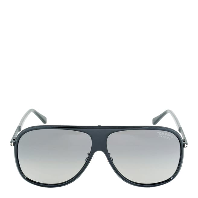 Tom Ford Men's Chris Shiny Black/Grey Gradient Polarized Sunglasses 62mm