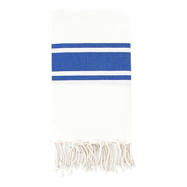 Febronie St Tropez Hammam Towel, White/Blue