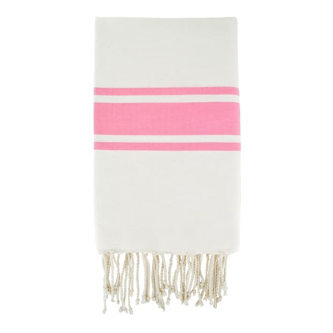 Febronie St Tropez Hammam Towel, White/Pink