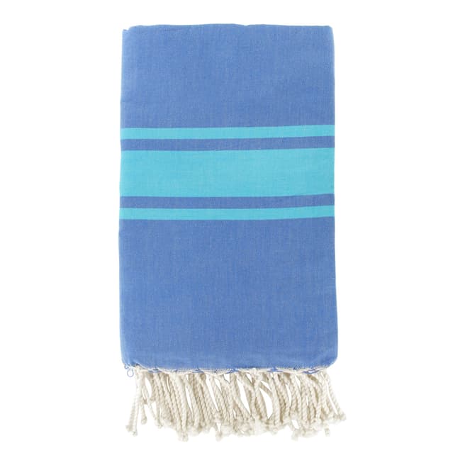 Febronie St Tropez Hammam Towel, Blue/Turquoise
