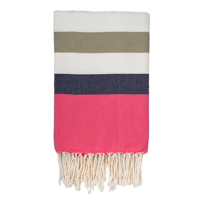 Febronie Arachon Hammam Towel, Light Taupe/Blue/Pink