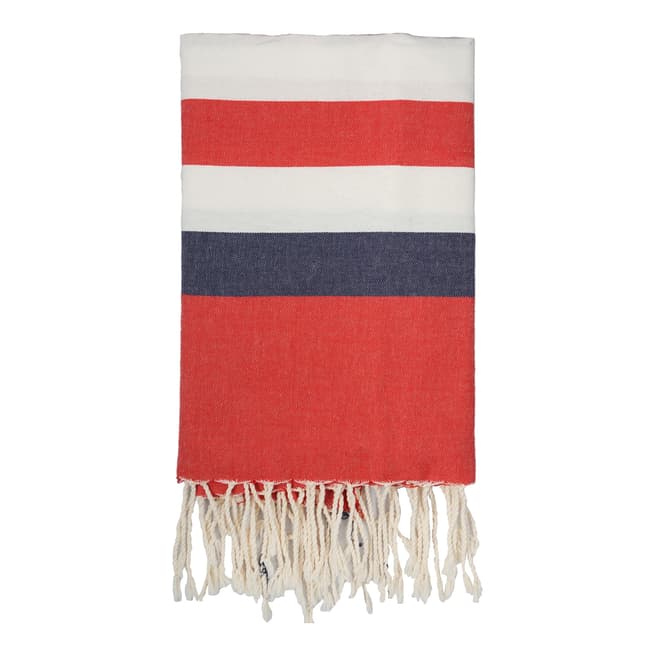 Febronie Arachon Hammam Towel, White/Red/Blue