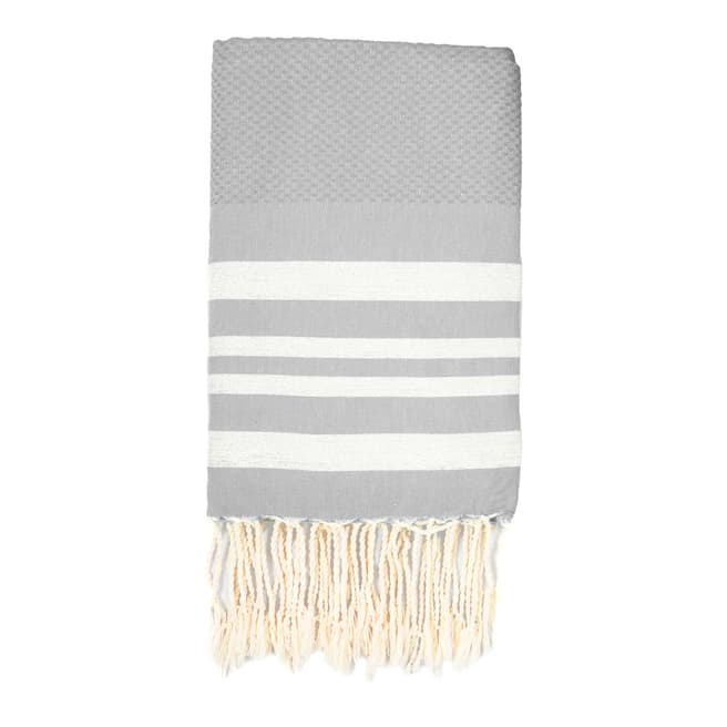 Febronie Hamptons Lurex Hammam Towel, Silver/Grey