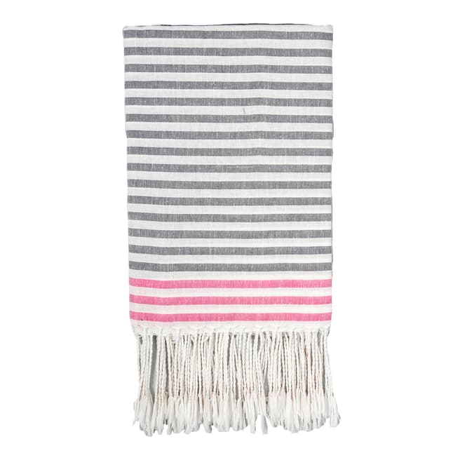 Febronie Bora Bora Hammam Towel, Grey/Pink