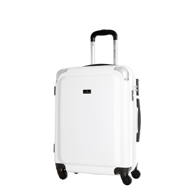 Platinium White Robinson 4 Wheel Suitcase 55.5cm